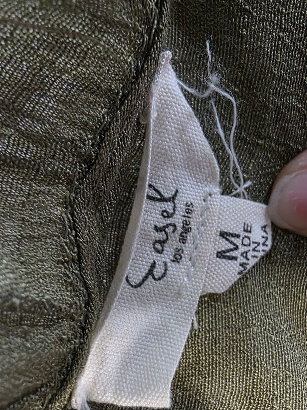 Easel Olive Tencel Ruffle Duster Cardigan Boho M - Picture 5 of 10
